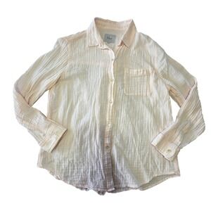 Rails Ellis Gauze Button Front Shirt Petal Pink Cotton Top M